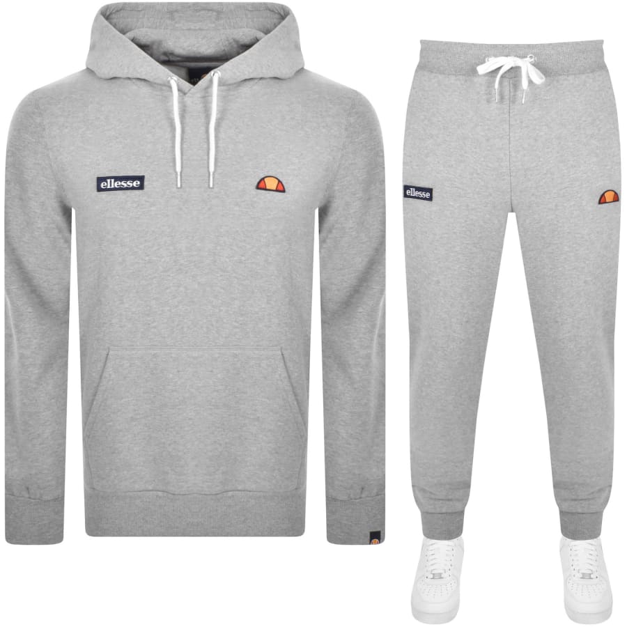 Ellesse Traccota Hooded Logo Tracksuit Grey Mainline Menswear Denmark